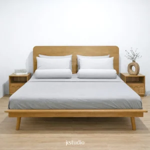 japandi bedframe teak wood jepara indonesia villa project